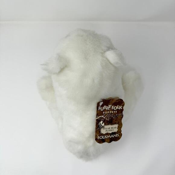 Folkmanis Furry Folk Puppets Polar Bear Realistic Lifelike Plush Stuffed Animal - Picture 8 of 12